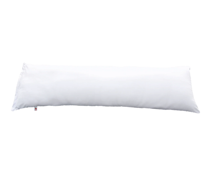 Full-length body pillow with smooth white cover