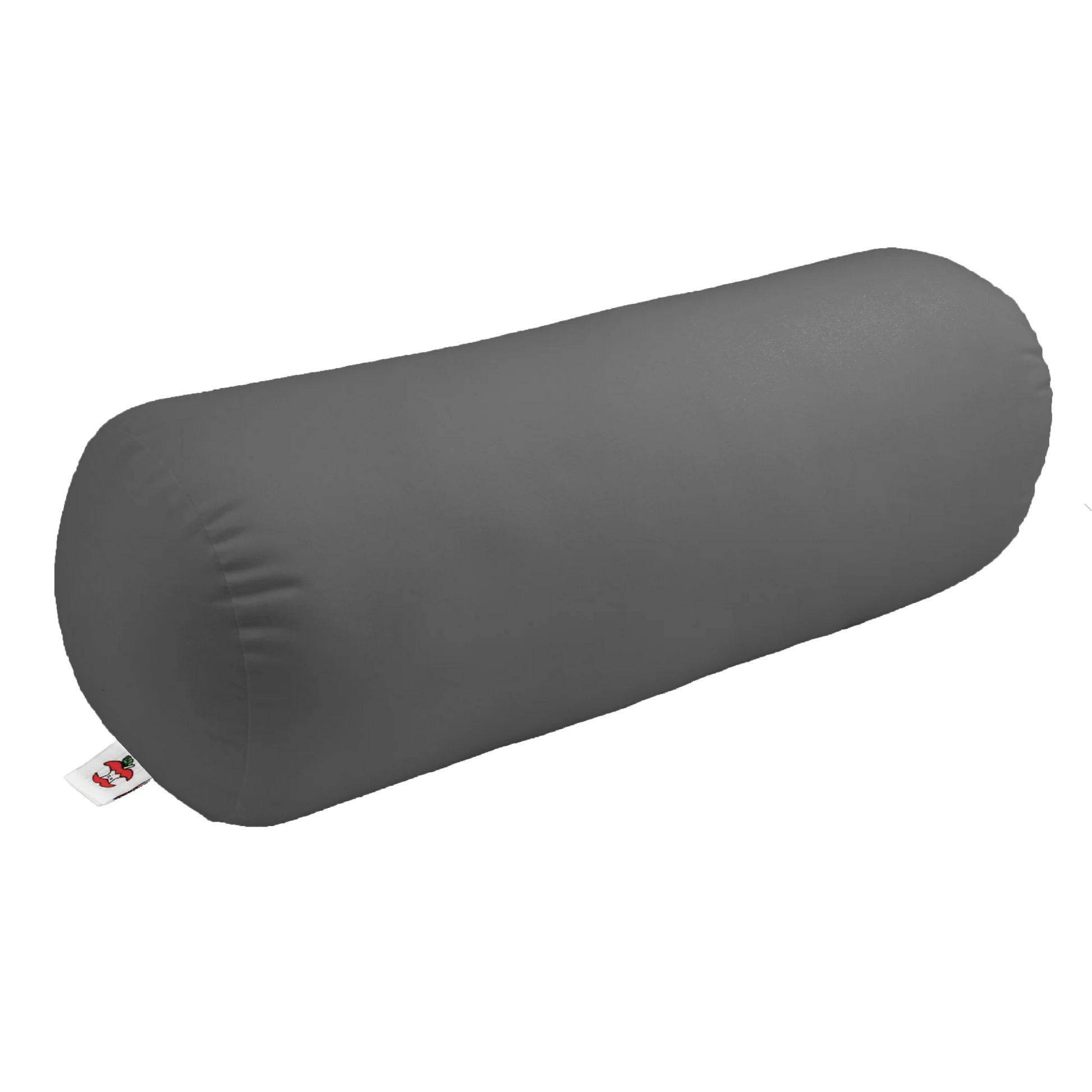 Gray cervical neck roll pillow with cylindrical shape designed for versatile support while resting or sleeping