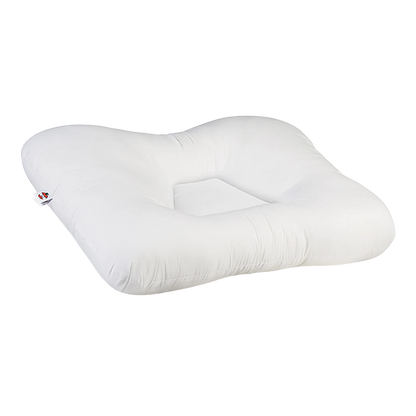 Orthopedic neck pillow for neck pain relief, front view showing contoured design