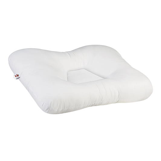 Orthopedic neck pillow for neck pain relief, front view showing contoured design